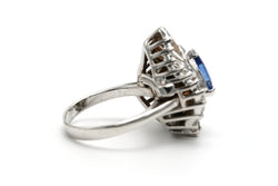 Entourage Ring in White Gold, Sapphire, and Diamonds