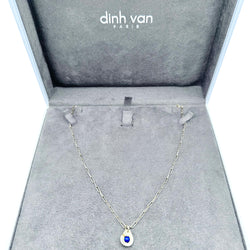 DINH VAN "R10 Handcuffs" Pendant Necklace in yellow gold and Lapis lazuli