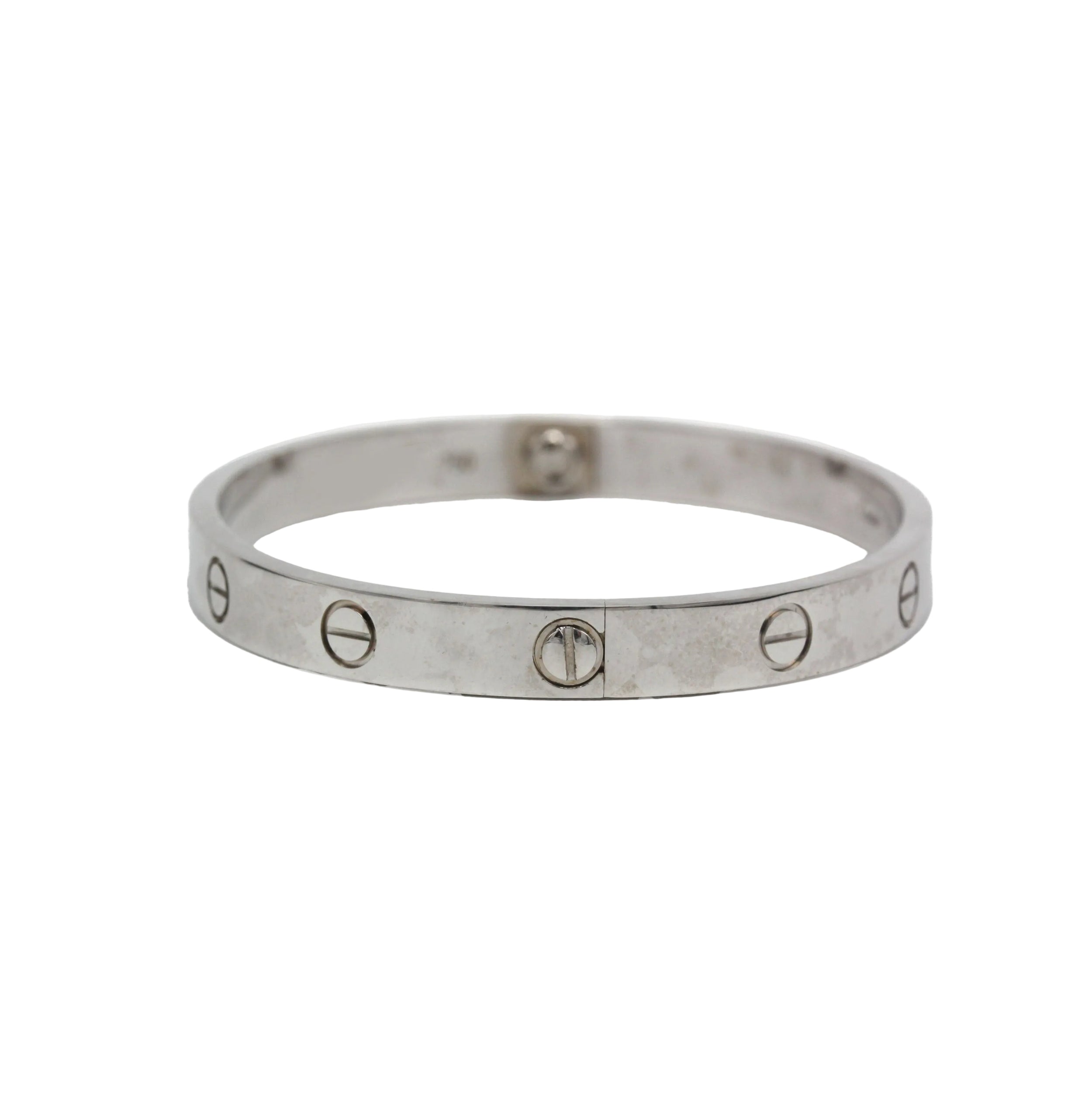 CARTIER "Love" White Gold Bangle Bracelet