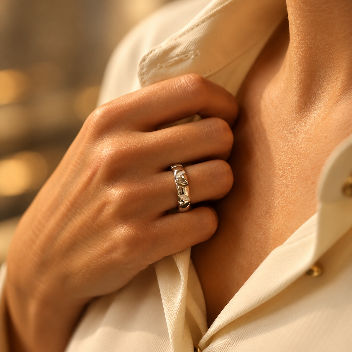 LOUIS VUITTON "Volt" Wedding Band in White Gold