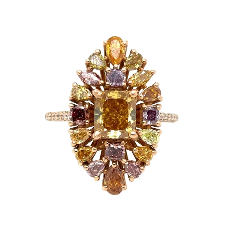Cocktail Ring in Rose Gold and Diamonds