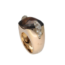 POMELLATO "Pin Up" Cocktail Ring in rose gold, quartz, and diamonds