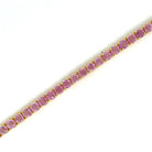 10 Carat Natural Pink Sapphire Yellow Gold Tennis Bracelet - Castafiore