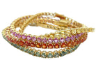 10 Carat Natural Pink Sapphire Yellow Gold Tennis Bracelet - Castafiore