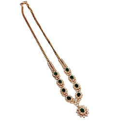 Yellow gold necklace with emeralds and diamonds