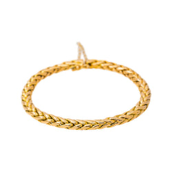 Yellow Gold Palm Leaf Link Bracelet