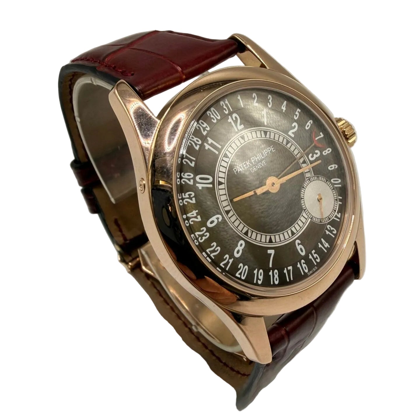 Patek Philippe "Calatrava 6000R-001" Watch in Rose gold and Leather