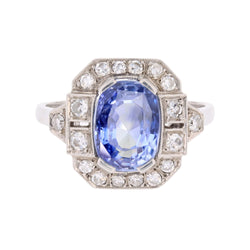 Entourage Ring in Platinum, Sapphire, and Diamonds