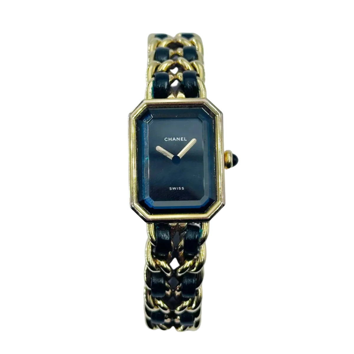 CHANEL "Première" Watch in Plated Metal and Leather