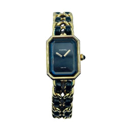 CHANEL "Première" Watch in Plated Metal and Leather