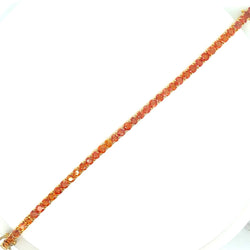 11 Carat Natural Padparadsha Sapphire Yellow Gold Tennis Bracelet - Castafiore