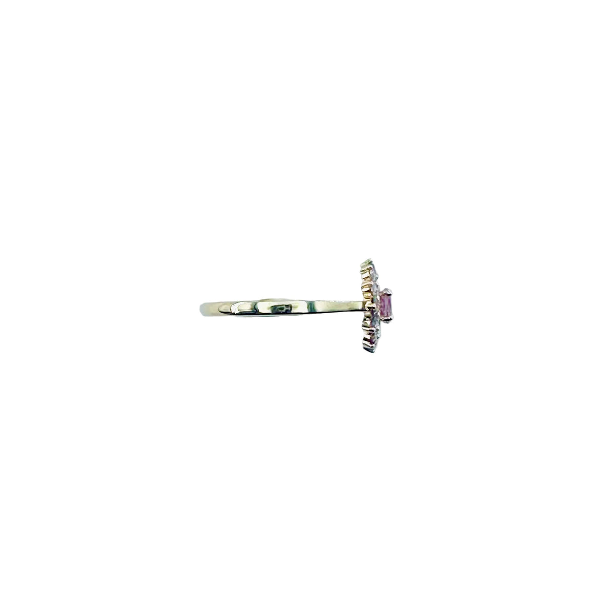 GEMMYO "Lefkos Camaïeux" Entourage Ring in yellow gold, Tourmaline, and Diamonds
