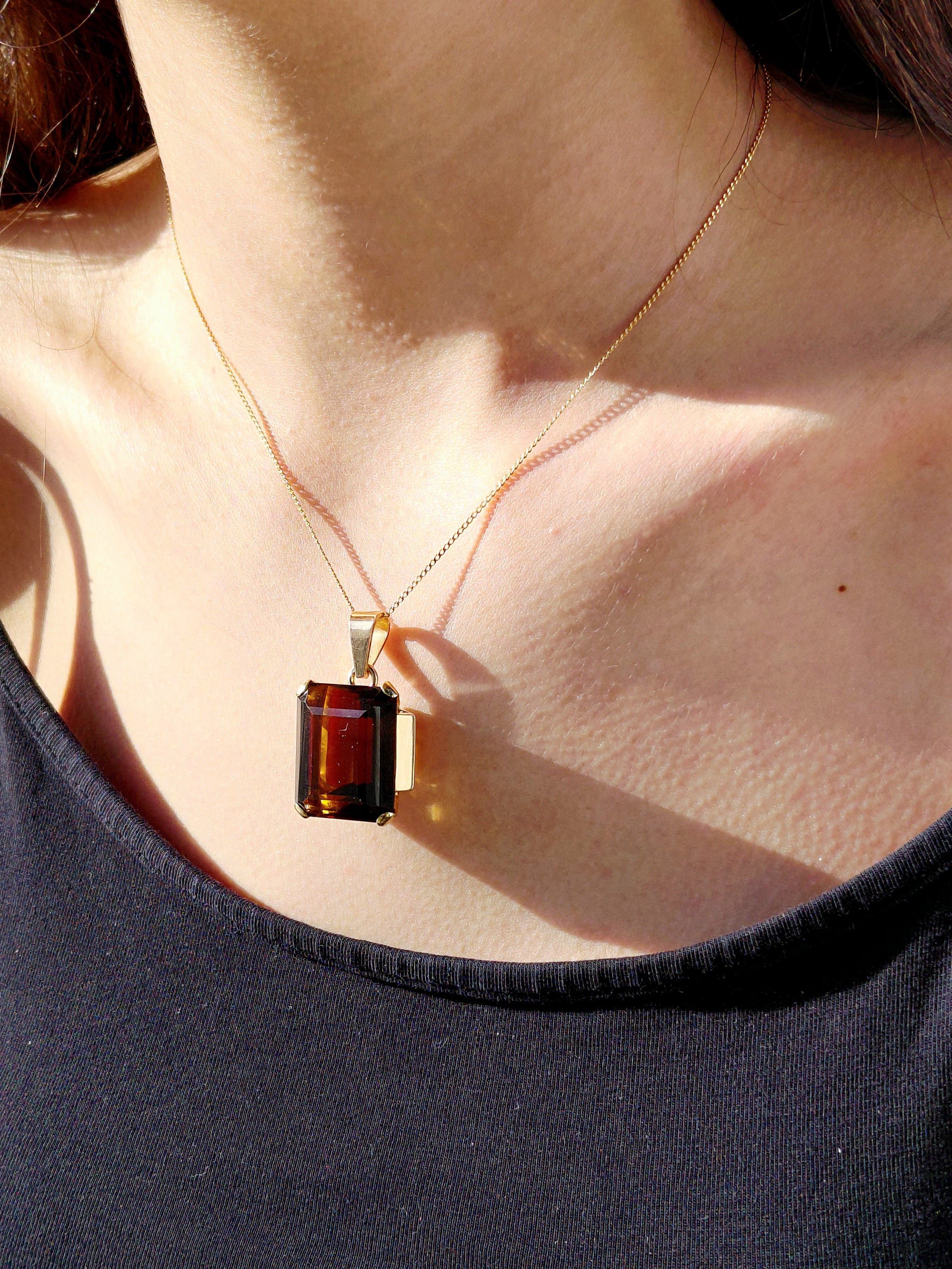 Rose Gold and Citrine Pendant