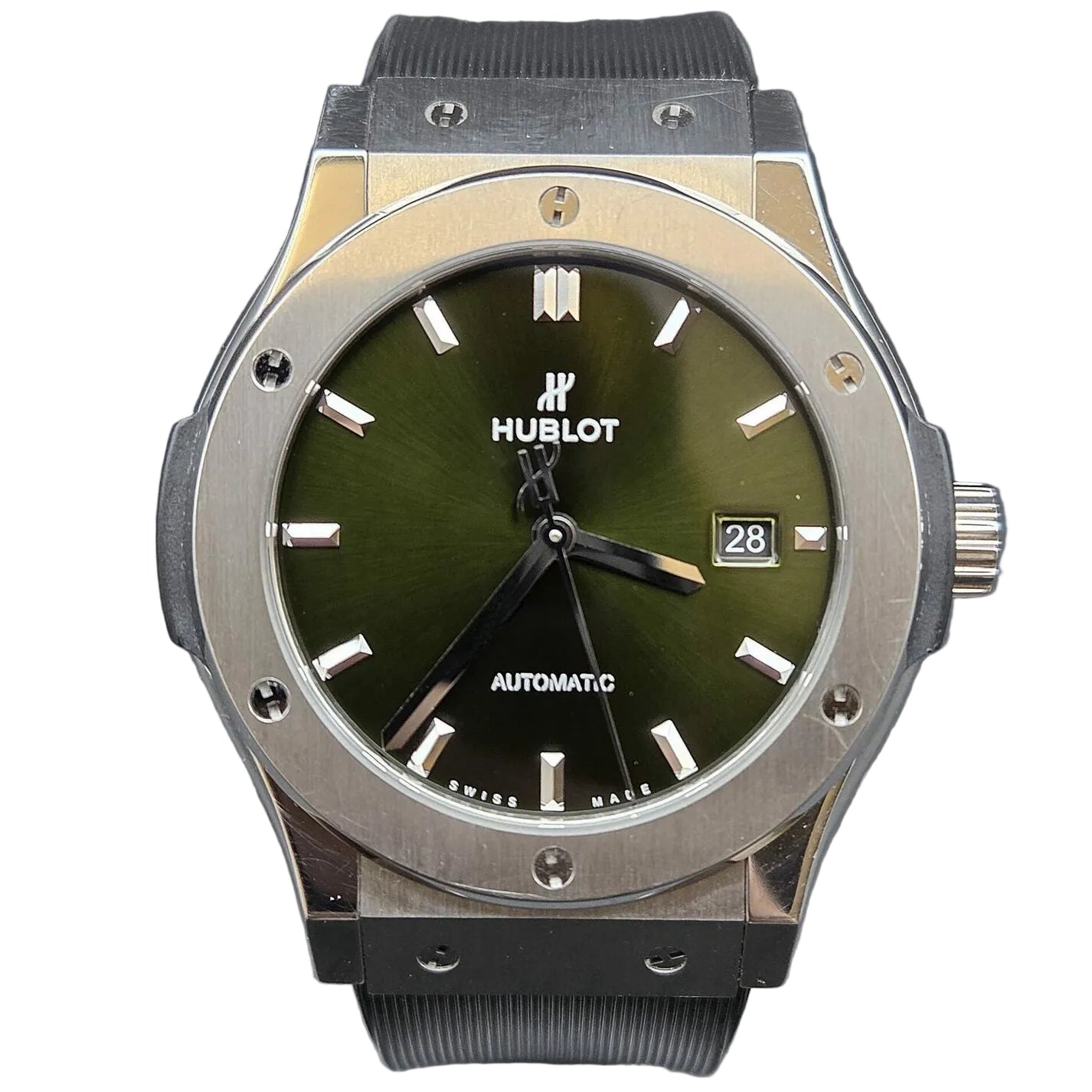 HUBLOT "Classic Fusion" Watch in Titanium and Rubber