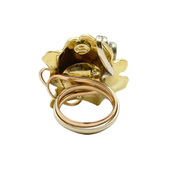 RIVALTA Cocktail Ring in white gold, yellow gold, rose gold, Enamel, and Diamonds