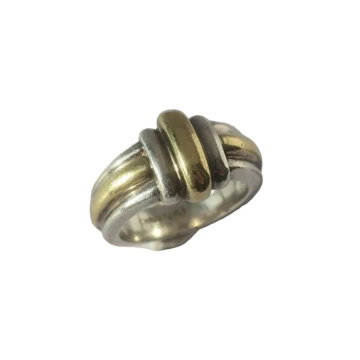 CHRISTOFLE - Gold and Silver Fluted Bangle Ring