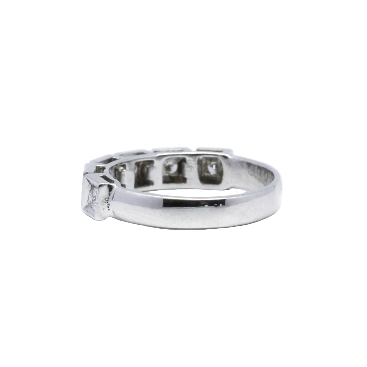 White Gold Wedding Band with Diamonds