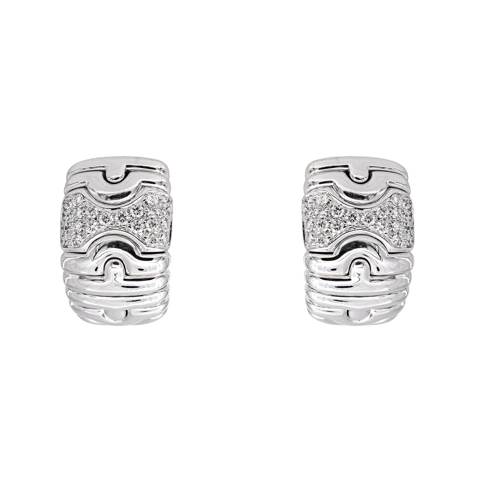 Bulgari Boucles d'oreilles Parentesi Or blanc Diamant