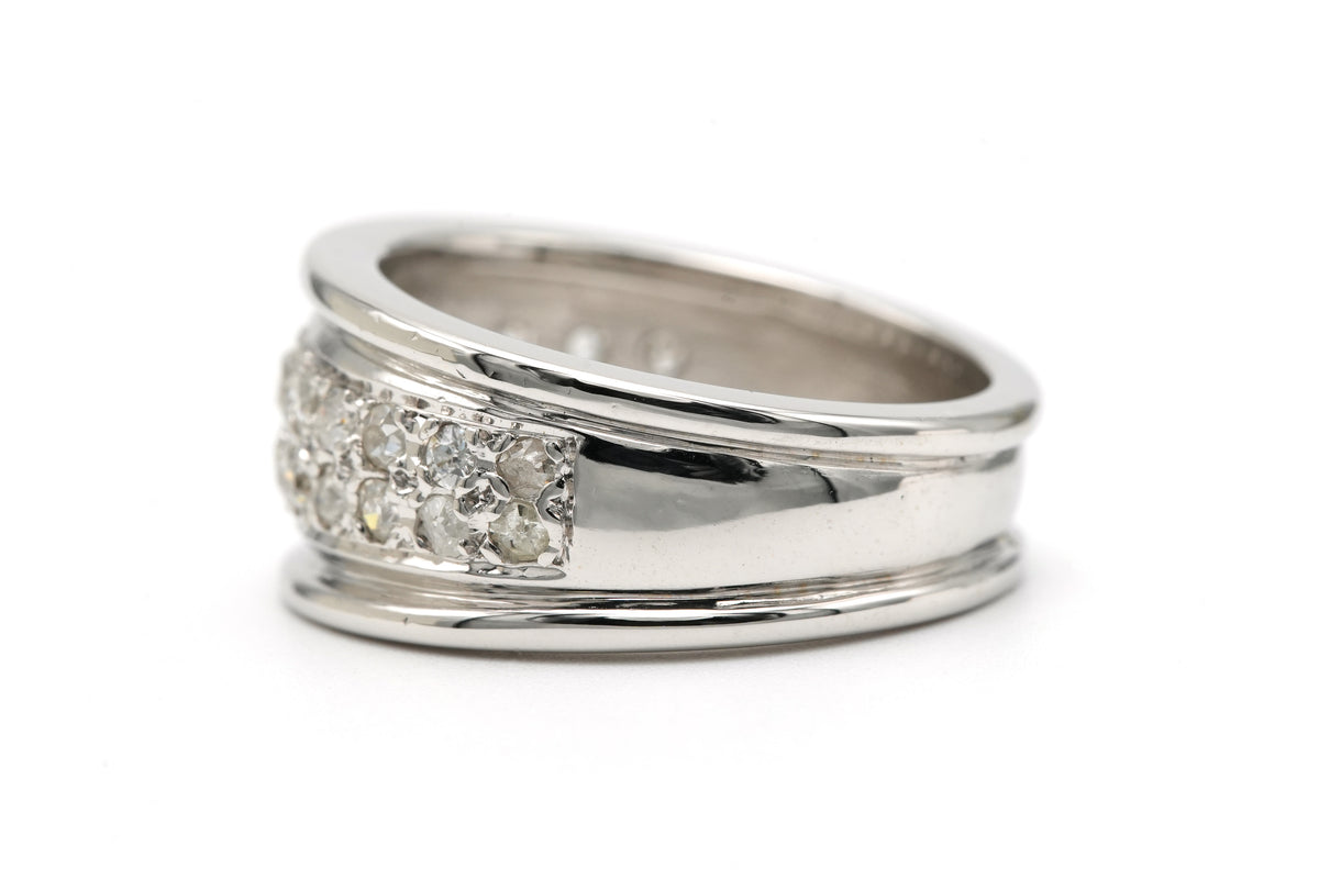 Bague Jonc en or blanc et diamants