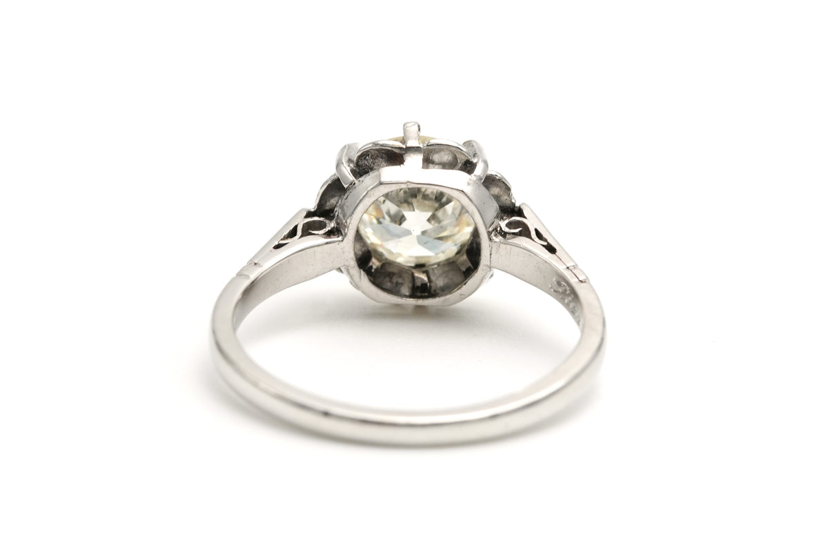 Bague Solitaire en or blanc et diamant