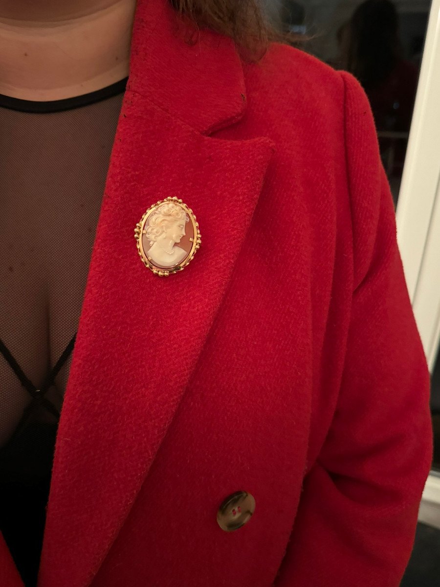 Pendentif Broche Camée Coquillage