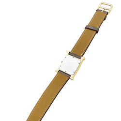 Montre Hermès, "Heure H", plaqué or, acier.