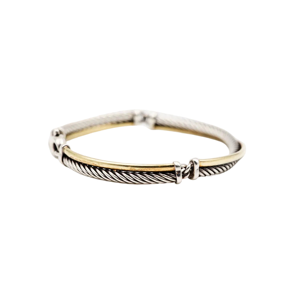 Bracelet DAVID YURMAN "Crossover" in silver and yellow gold