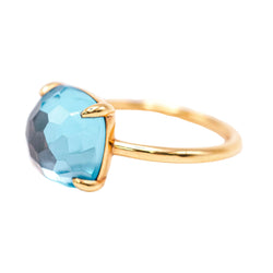 Bague Solitaire SWISS TOPAS en or jaune et topaze