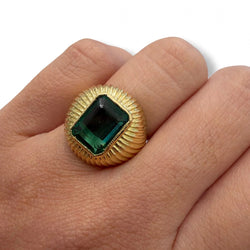 Yellow Gold and Emerald Dome Ring