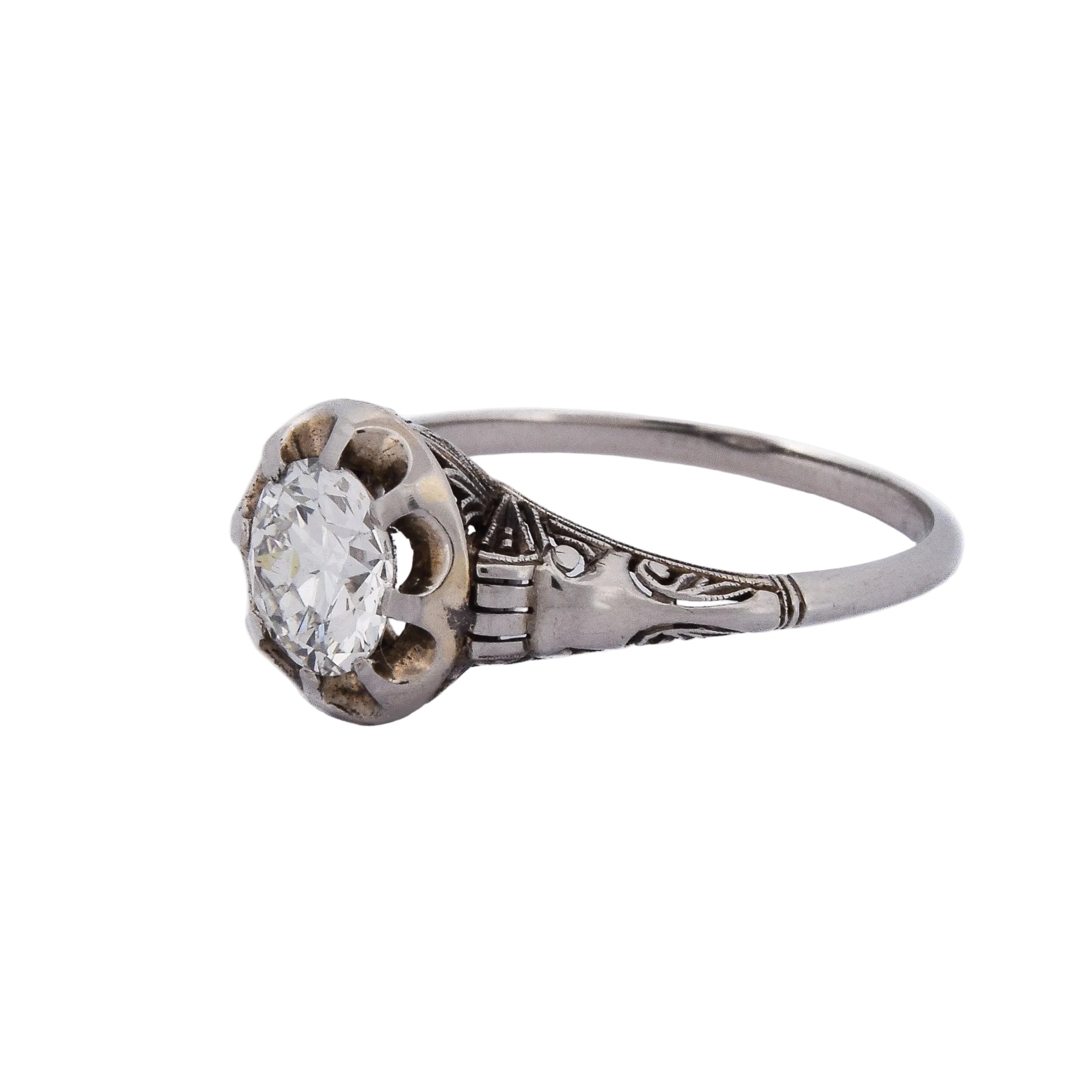 White gold and diamond Solitaire Ring