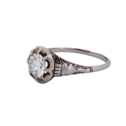 White gold and diamond Solitaire Ring