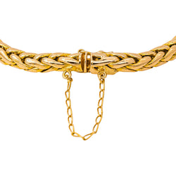 Yellow Gold Palm Leaf Link Bracelet