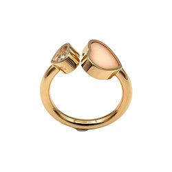 CHOPARD "Happy Hearts" Toi & Moi Ring in rose gold, Opal, and Diamond