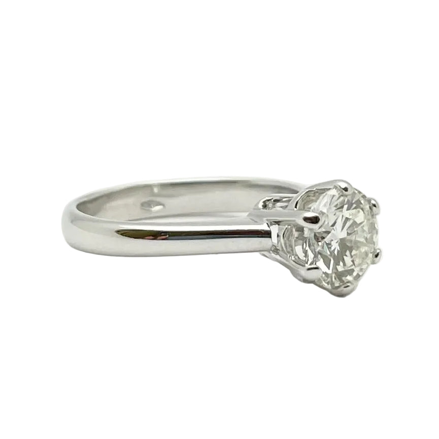 White Gold Solitaire Ring with a Diamond