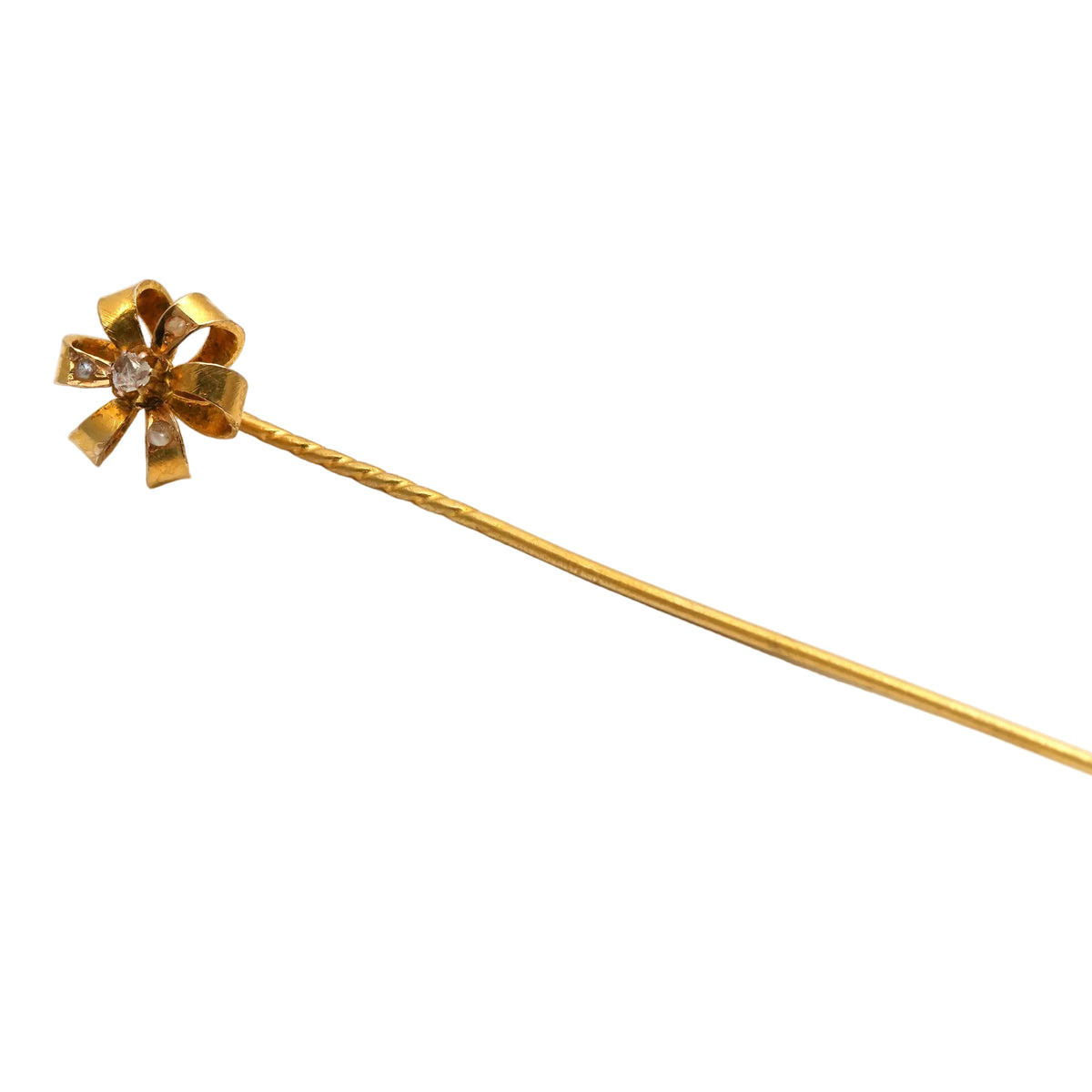 Yellow Gold and Diamond Tie Pin