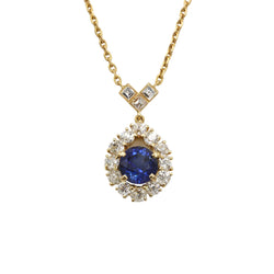 MAUBOUSSIN Pendant Necklace in yellow gold, sapphire, and diamonds