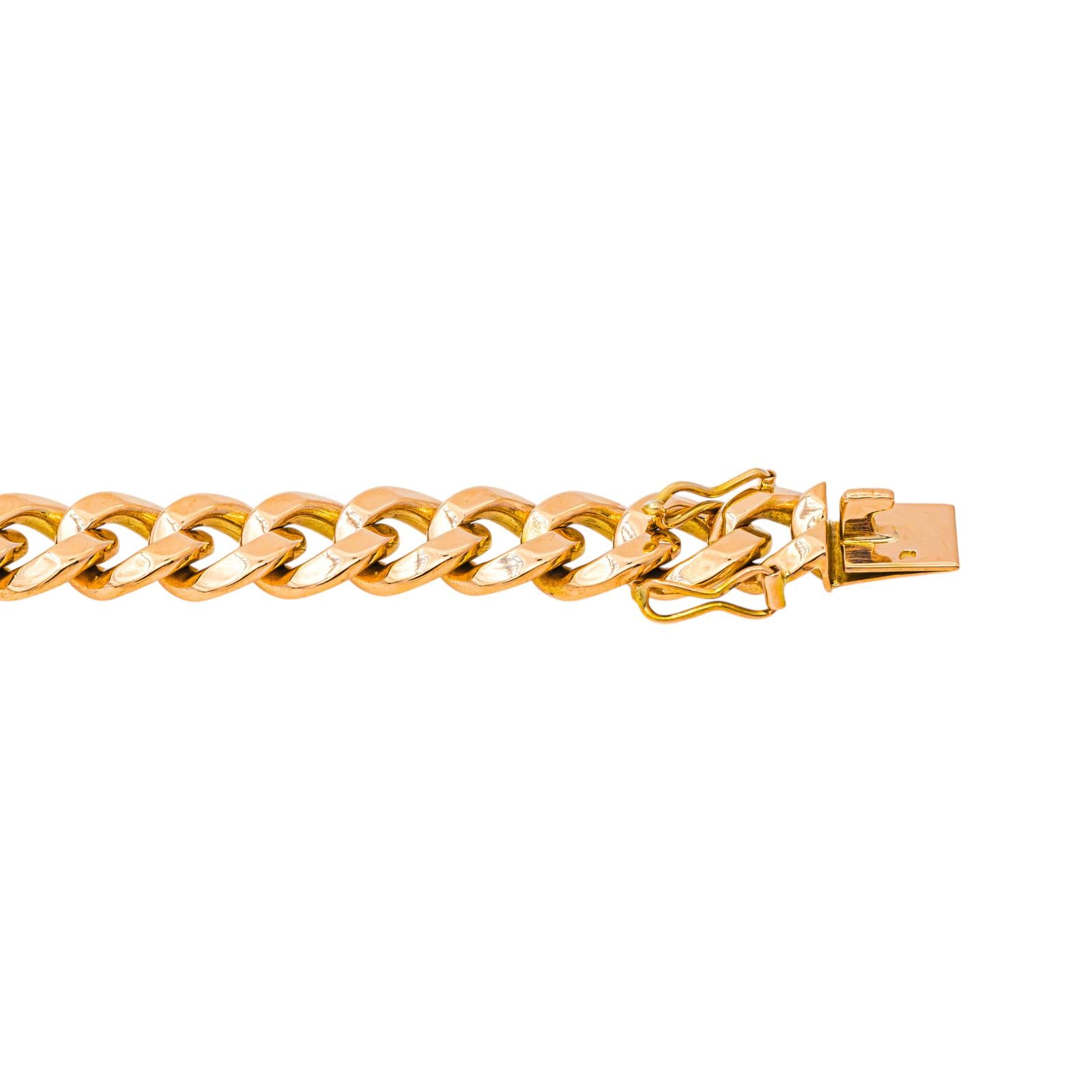 Rose gold curb chain bracelet