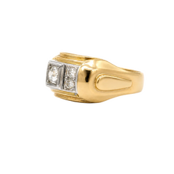 Tank Ring in Rose Gold and Diamonds