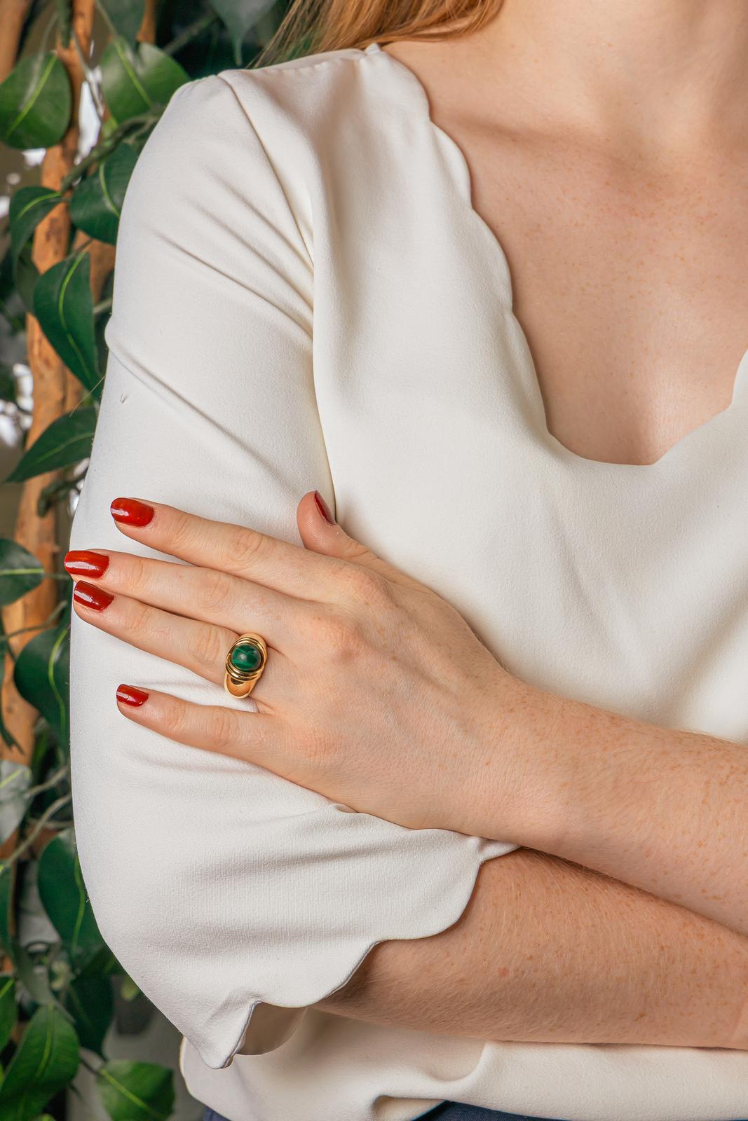 Yellow Gold Dome Tiger's Eye Ring
