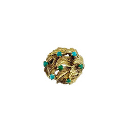 Dome Ring in Yellow Gold and Turquoise