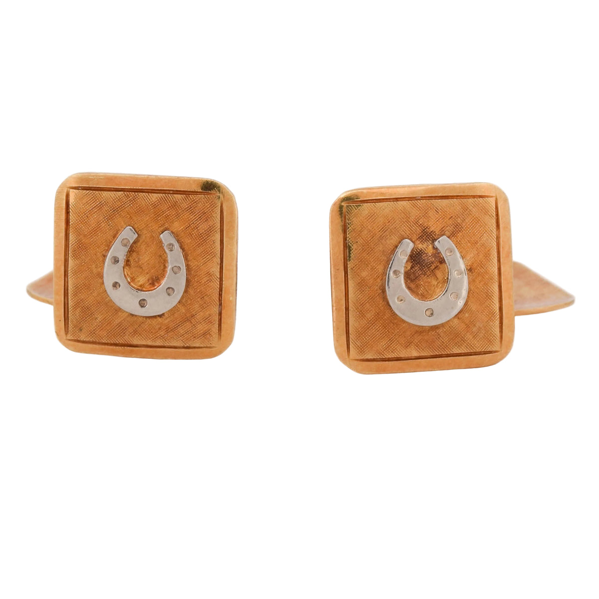 Cufflinks in white gold and yellow gold