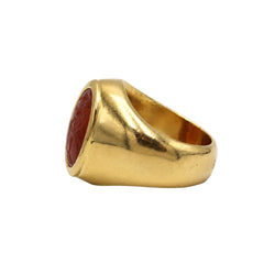Yellow Gold and Carnelian Signet Ring