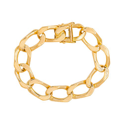 Yellow gold curb chain bracelet