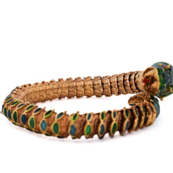 Yellow gold bracelet with Enamel, rubies, and diamonds