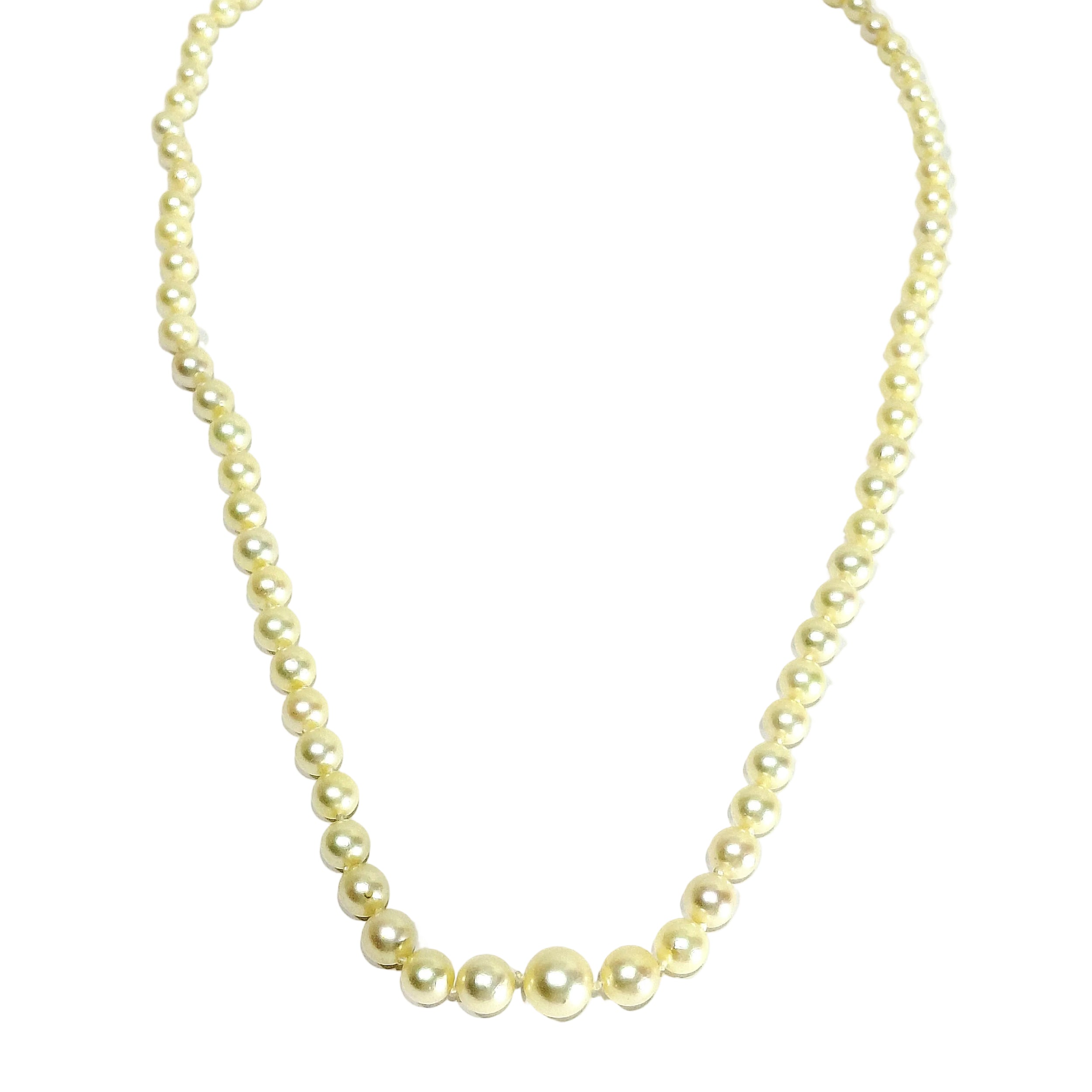 White Gold and Sapphire Pearl Necklace