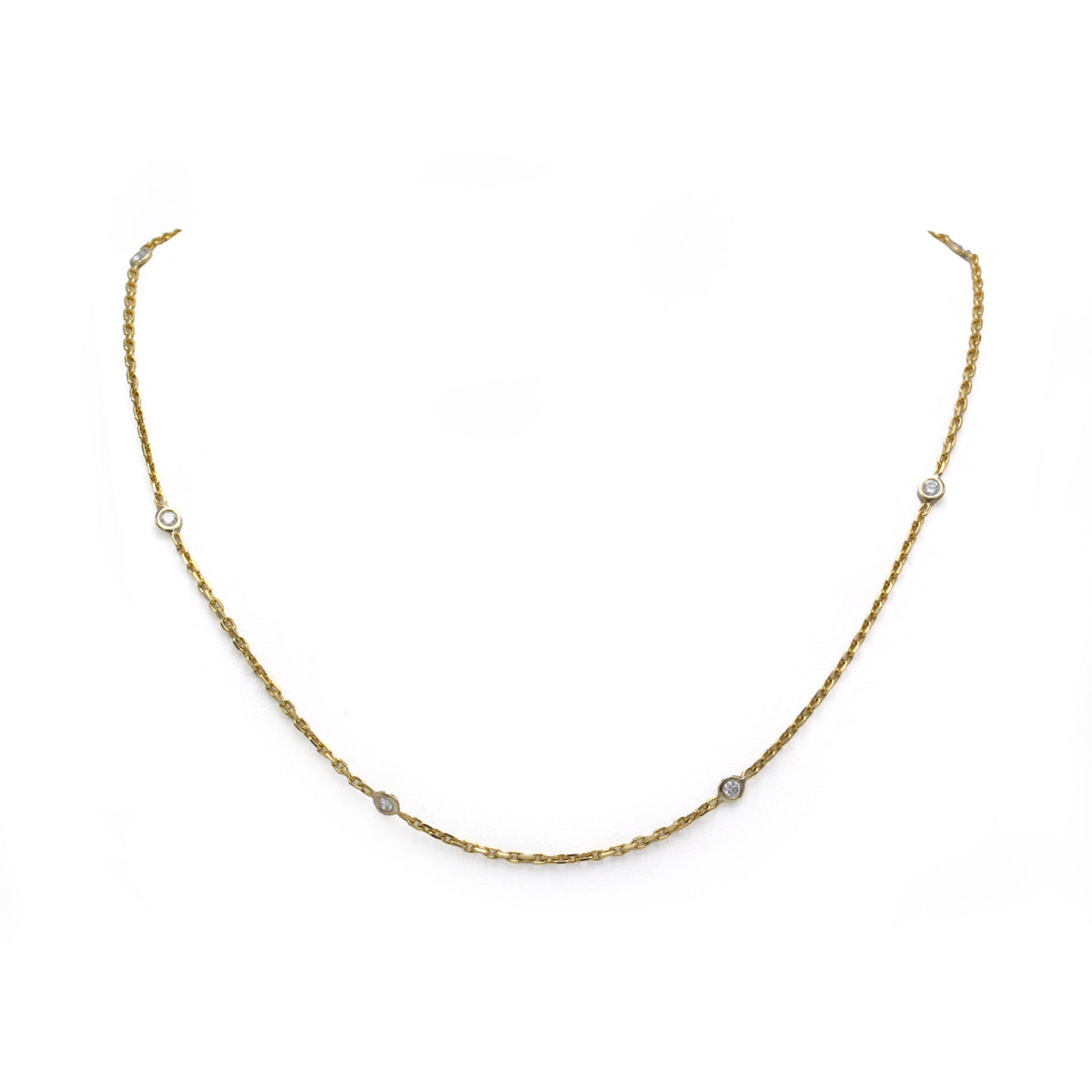 Collier Chaîne en or jaune et diamants