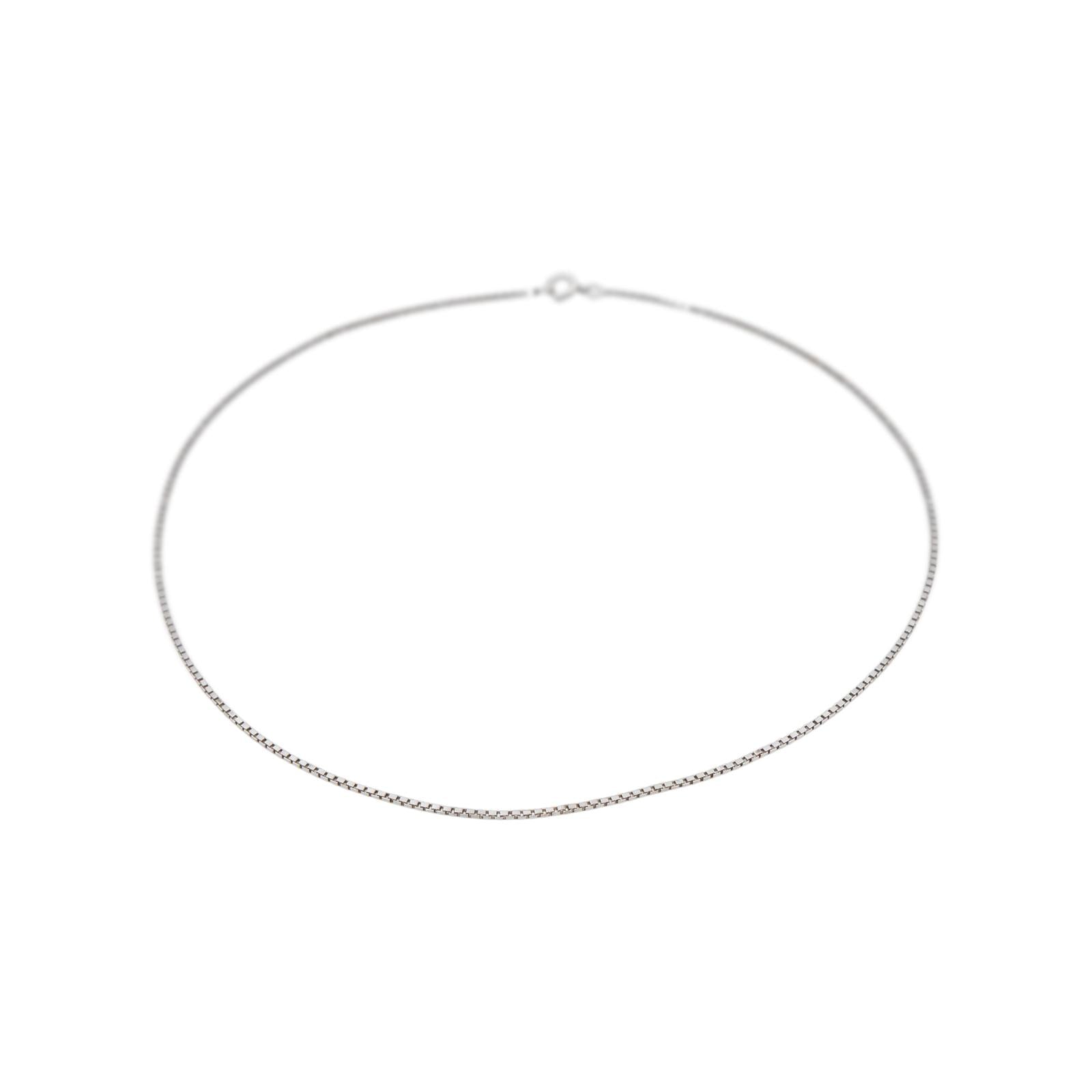 White gold Box chain Necklace