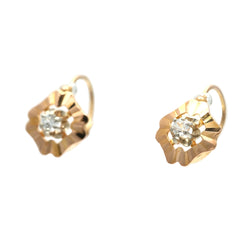 Yellow gold and Sapphire Lever-back Earrings