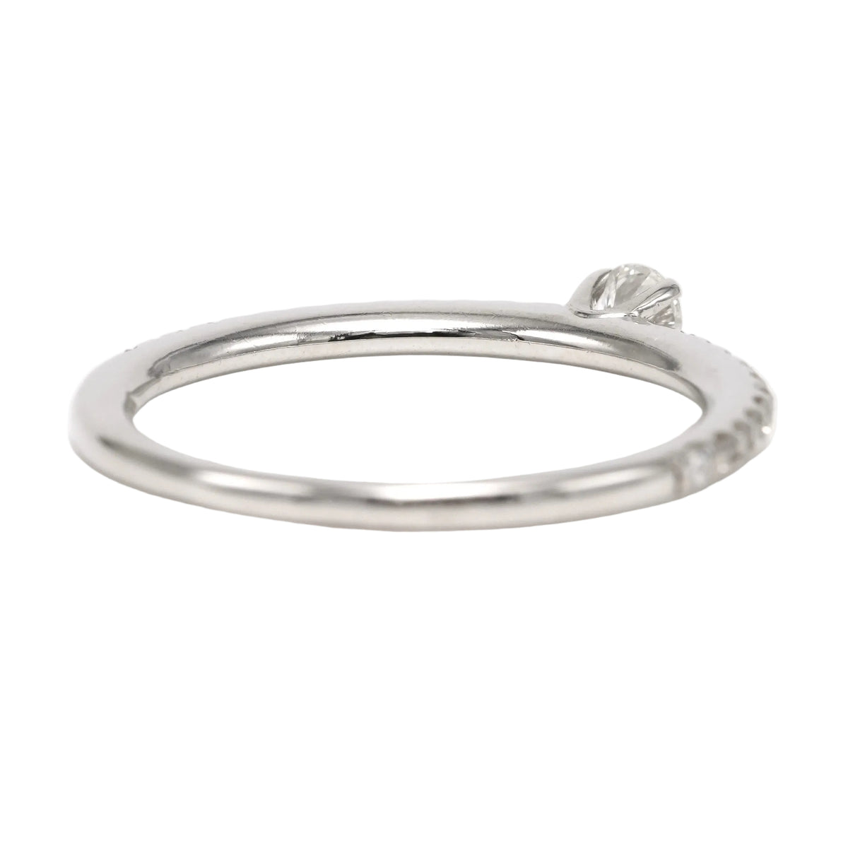 White Gold Solitaire Ring with Diamonds