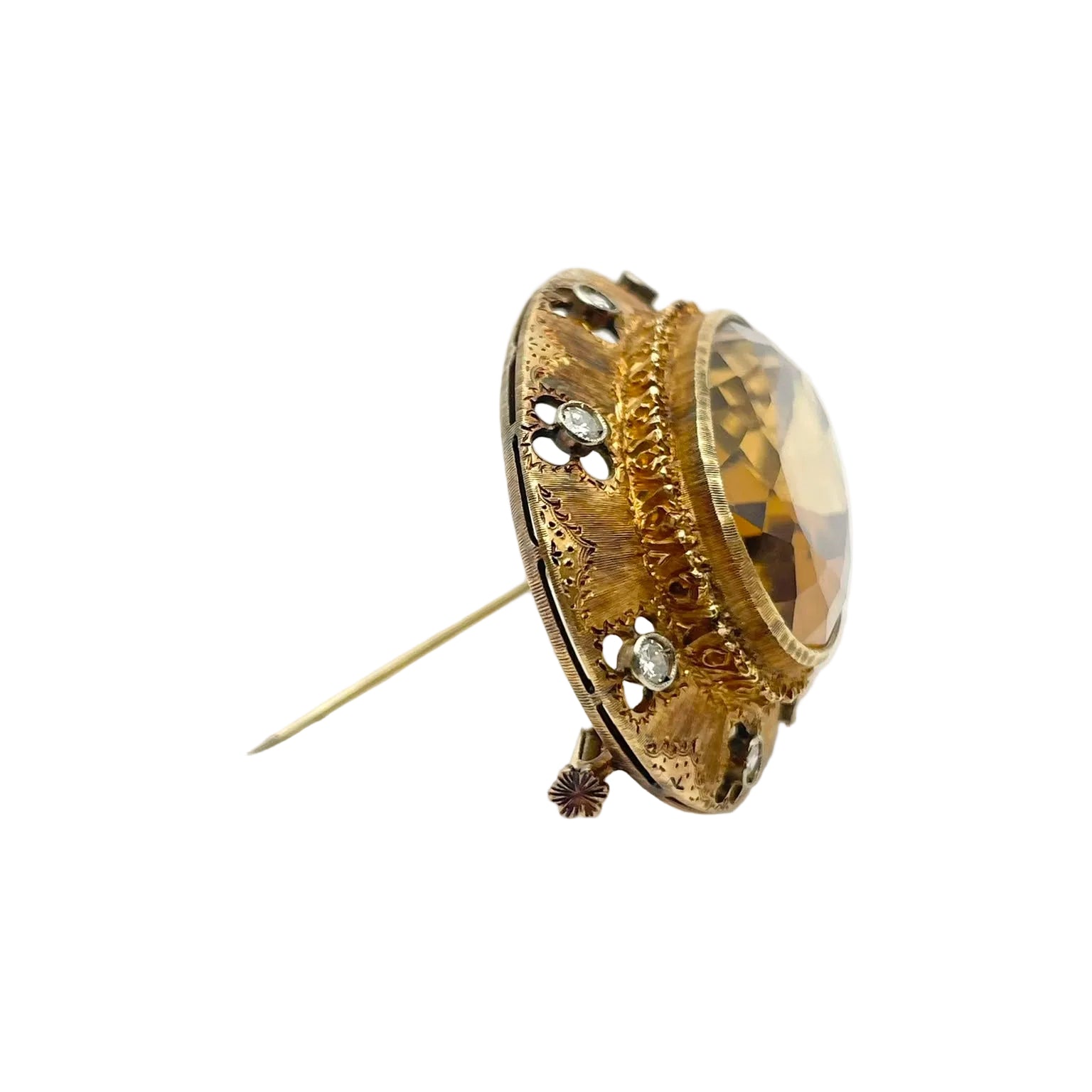 18KT gold brooch with diamonds and topaz, BUCCELLATI